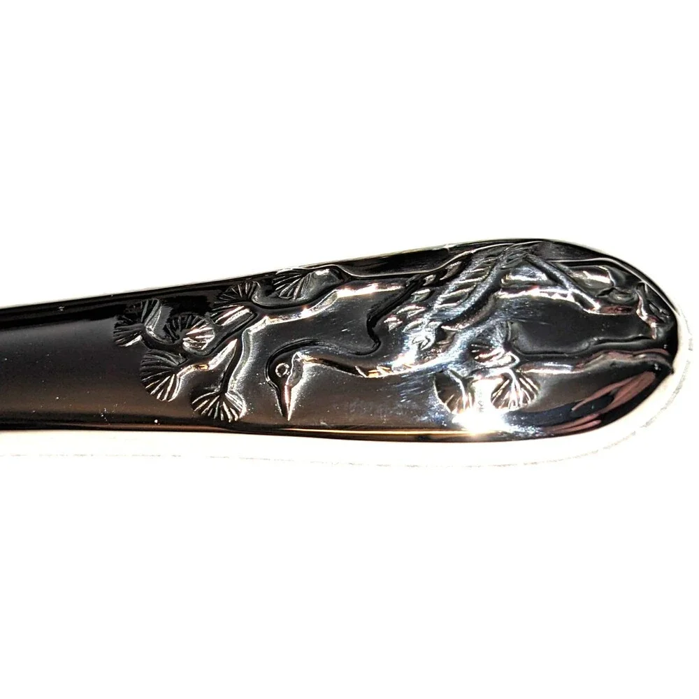 2 Reed & Barton Asian Birds French Hollow Dinner Knife 9 5/8
